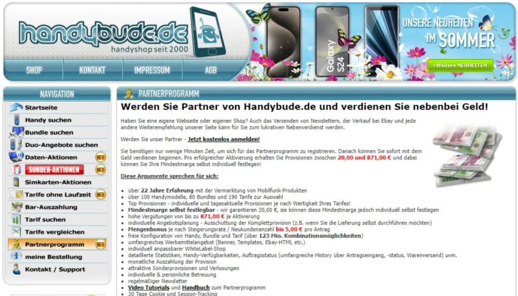 Affiliate-Programme - handybude.de-Partnerprogramm