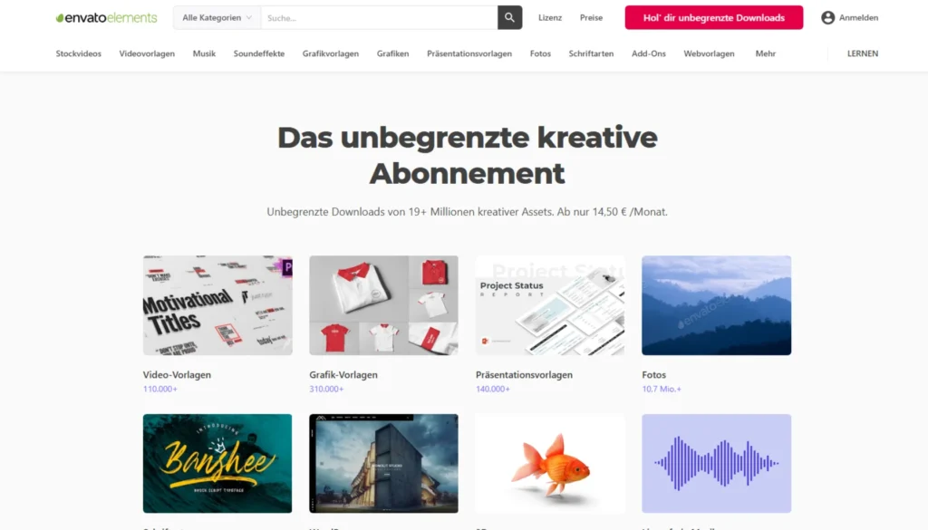 Envato Elements - Stockfotos von Bilddatenbanken beziehen