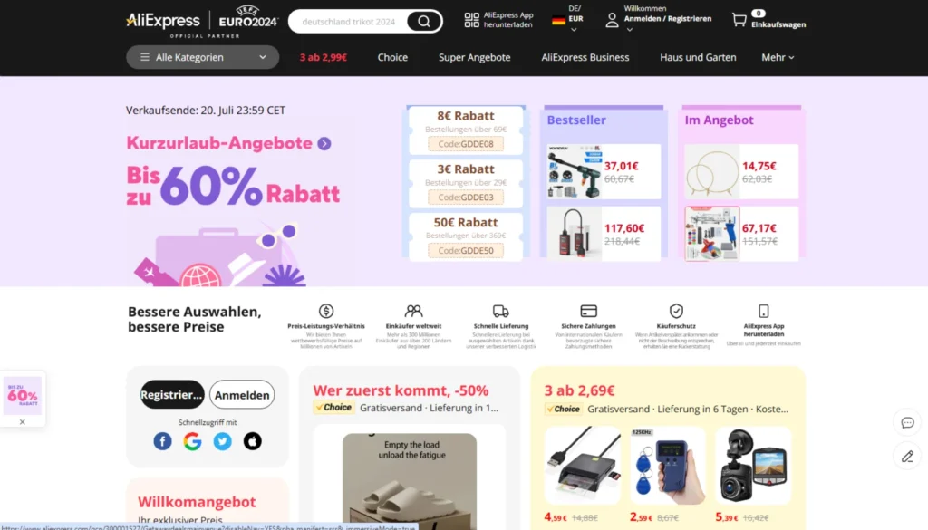 Der Dropshipping-Anbieter AliExpress