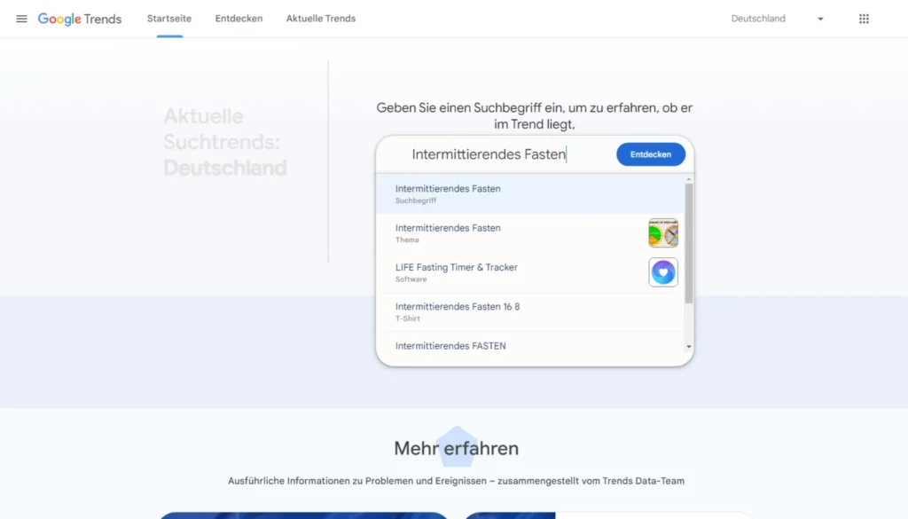 E-Book schreiben - Mit Google Trends aktuelle Entwicklungen entdecken