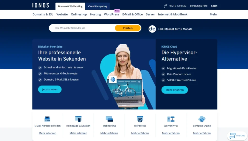 Webhosting-Vergleich - Ionos