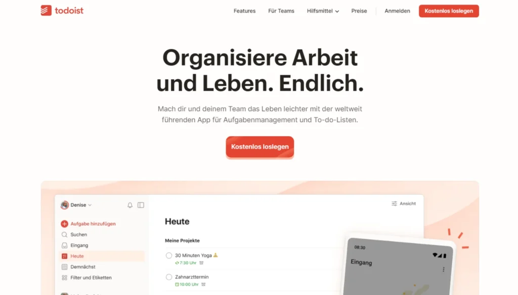 Zeitmanagement - Todoist